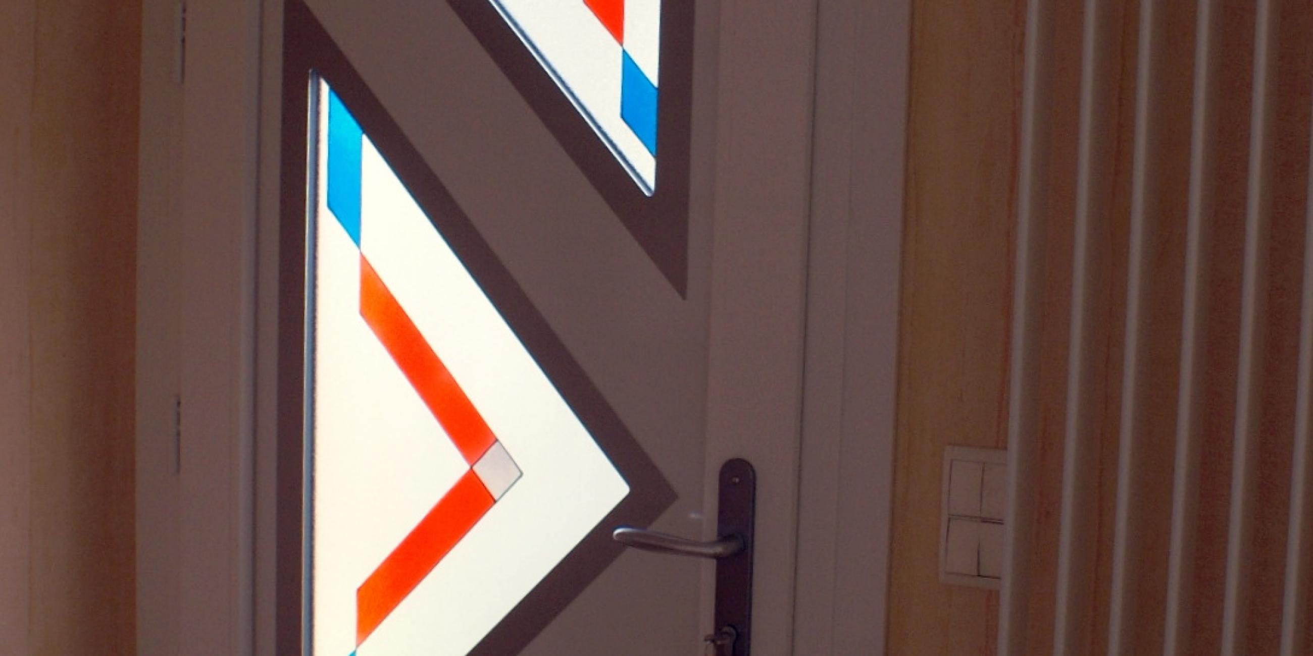 Porte d'entrée PVC avec vitrage décoratif